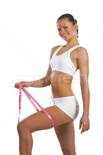 Sportos nő mér comb kép fiatal Stock fotó © adam121