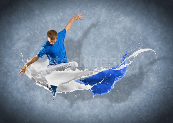 Erkek dansçı sıçraması boya dans moda Stok fotoğraf © adam121