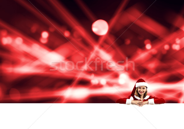 Stock foto: Weihnachten · anziehend · Frau · weiß · Banner