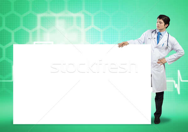 Médico bandeira jovem bonito branco lugar Foto stock © adam121