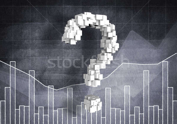 Stockfoto: Vraag · financiële · groei · groot · vraagteken · grafieken
