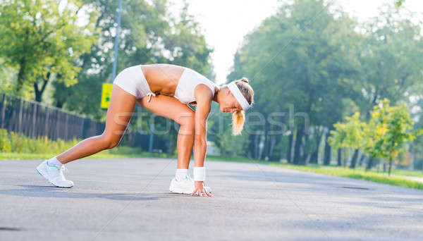 Atleta inizio runner outdoor piedi Foto d'archivio © adam121