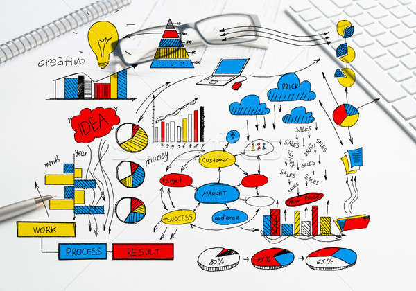 Plan rentable negocios color estrategia de negocios boceto Foto stock © adam121