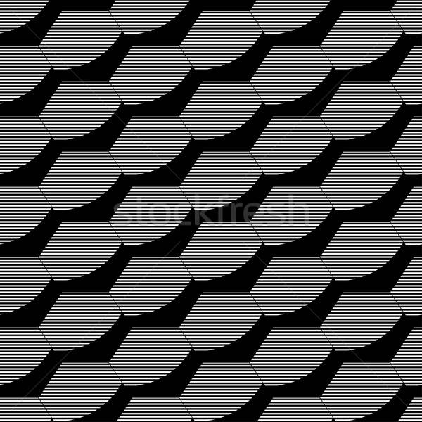 抽象的な 黒白 六角形 男性 インテリア ストックフォト © adamfaheydesigns