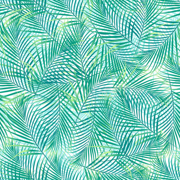 Tropical Palm Leaves In A Seamless Pattern On A White Background Vector Illustration C Adamfaheydesigns Stockfresh