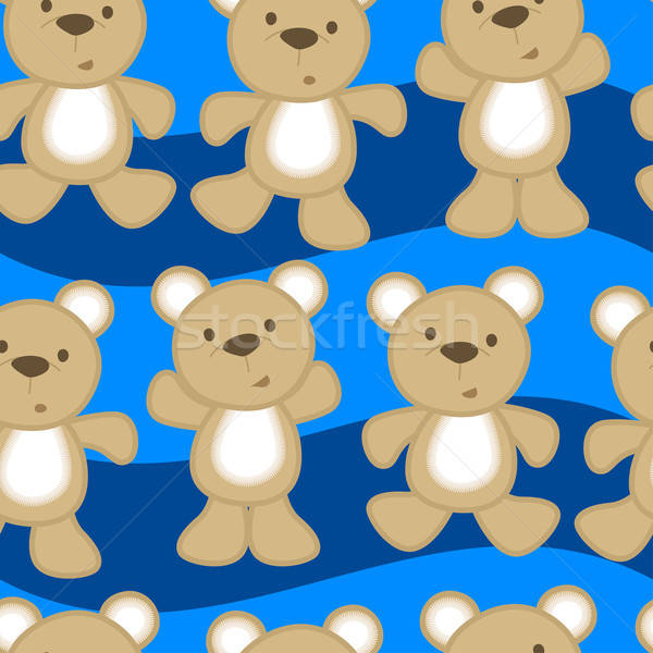Cute teddy bears in a seamless pattern Stock photo © adamfaheydesigns