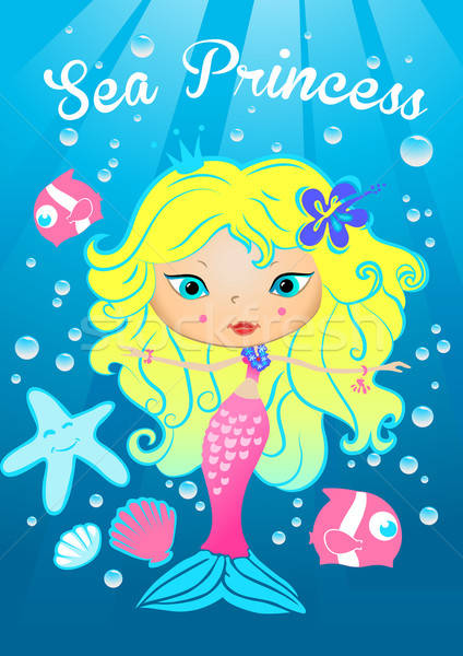 Sea princess swimming under the sea Stock photo © adamfaheydesigns