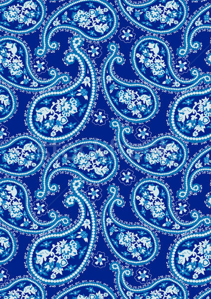 Blue paisley pattern Stock photo © adamfaheydesigns