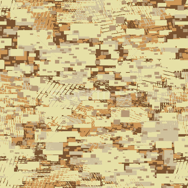 Camouflage desert disruptive block khaki seamless pattern Stock photo © adamfaheydesigns
