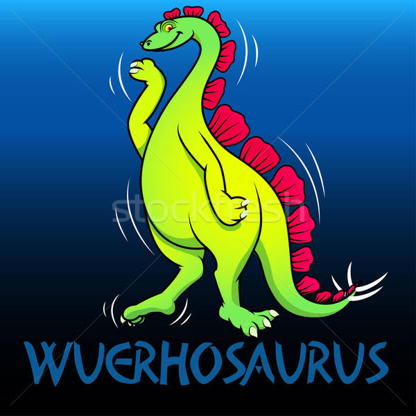 Stock photo: Wuerhosaurus cute character dinosaurs