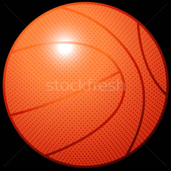 Orange 3D basketball sports equipment on black background Stock photo © adamfaheydesigns