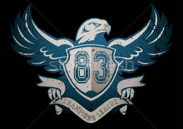 Liga steag vultur pasăre albastru pană Imagine de stoc © adamfaheydesigns