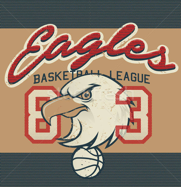 Basket ligue imprimer sport oiseau Photo stock © adamfaheydesigns