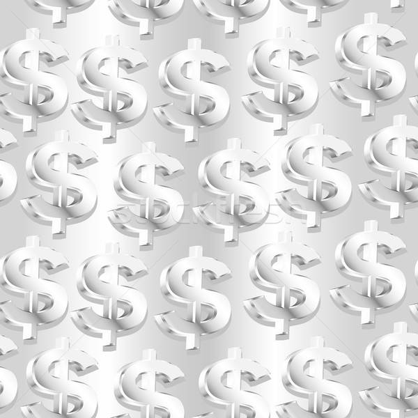 Silver dollar symbol in a seamless pattern Stock photo © adamfaheydesigns