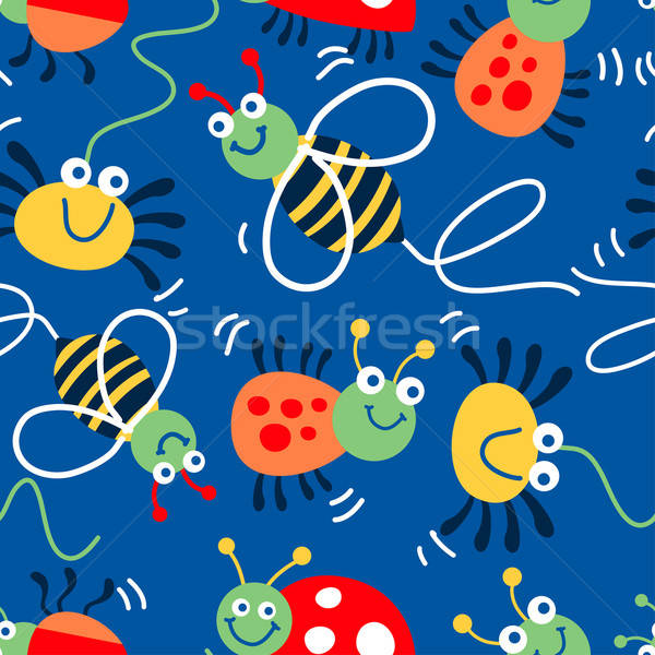 Bugs, bees and spiders seamless pattern Stock photo © adamfaheydesigns