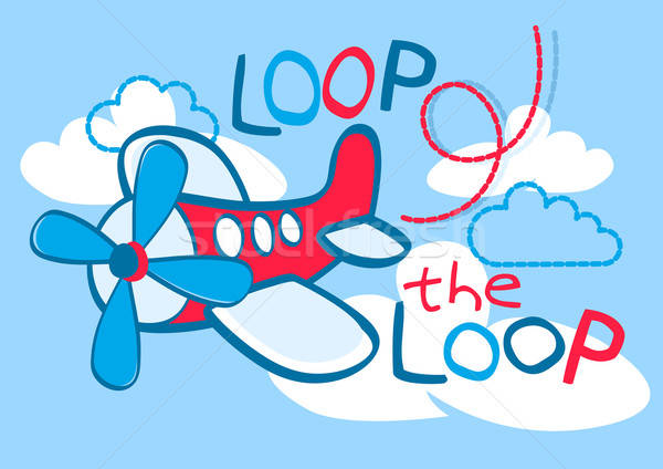 A cute plane flying loop the loop in the sky Stock photo © adamfaheydesigns