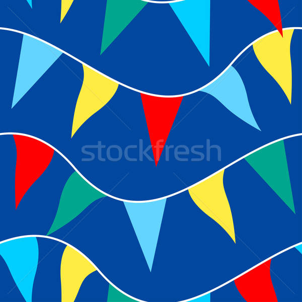 Colored flags on rope in a seamless pattern Stock photo © adamfaheydesigns