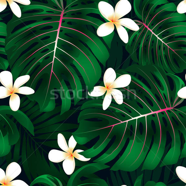 Tropical Monstera floral seamless pattern Stock photo © adamfaheydesigns