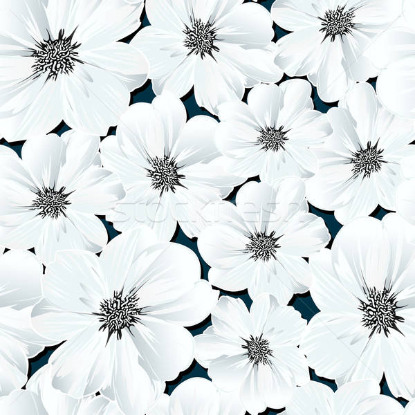 Small white flowers in a seamless pattern Stock photo © adamfaheydesigns