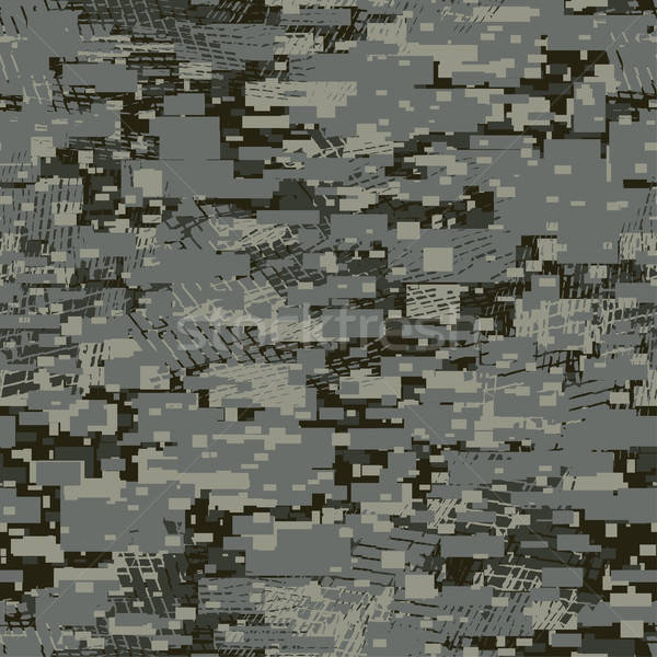 Camouflage urban disruptive block khaki seamless pattern Stock photo © adamfaheydesigns