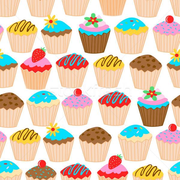 Little cupcakes seamless pattern Stock photo © adamfaheydesigns
