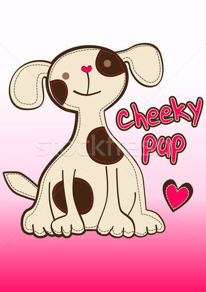 Welpe Stickerei Herz Hund Spielzeug cute Stock foto © adamfaheydesigns