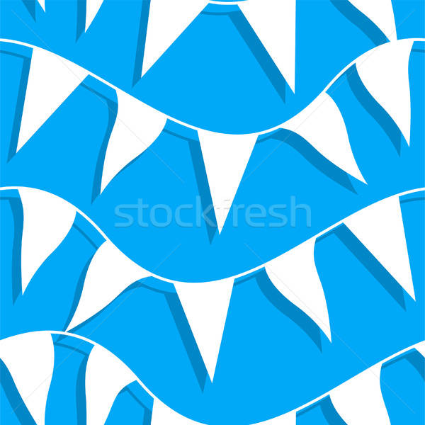 Stock fotó: Fehér · zászlók · kötél · végtelen · minta · kék · minta