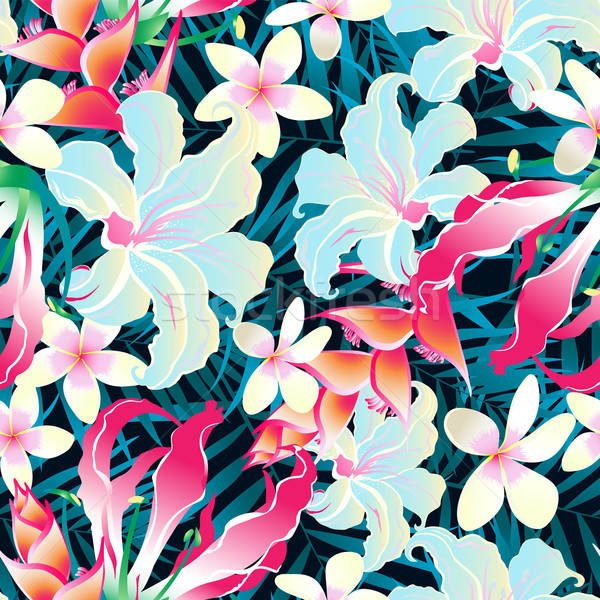 Colorful tropical seamless pattern Stock photo © adamfaheydesigns