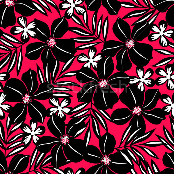 Negru floare tropicala roşu Imagine de stoc © adamfaheydesigns