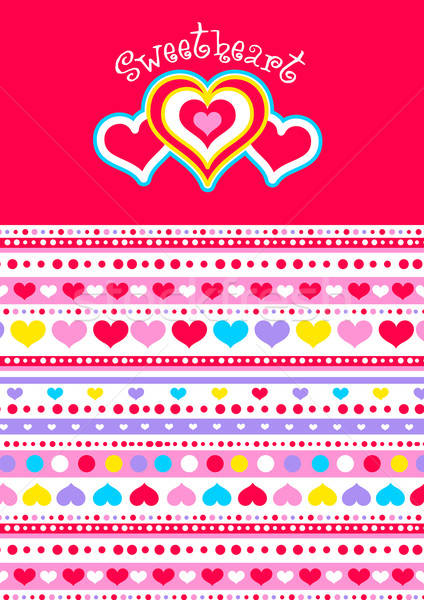 Sweet heart with hearts and matching striped pattern Stock photo © adamfaheydesigns