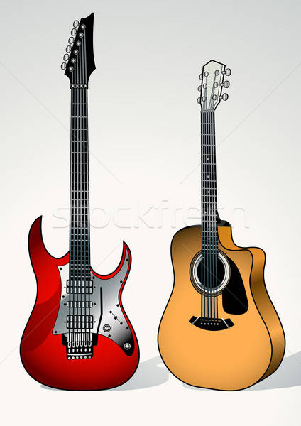 String and electric guitar next to each other Stock photo © adamfaheydesigns