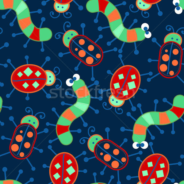 3 cute bugs seamless pattern Stock photo © adamfaheydesigns