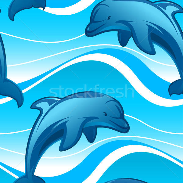 Сток-фото: дельфины · прыжки · волны · воды · океана
