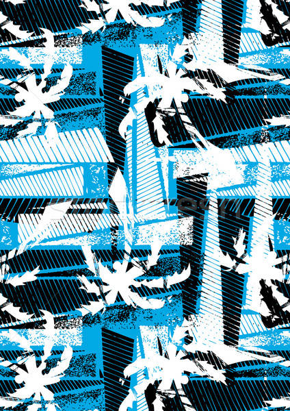 Tropical palm stencil pattern Stock photo © adamfaheydesigns