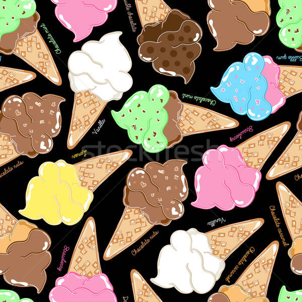 Flavoured ice creams in a seamless pattern Stock photo © adamfaheydesigns