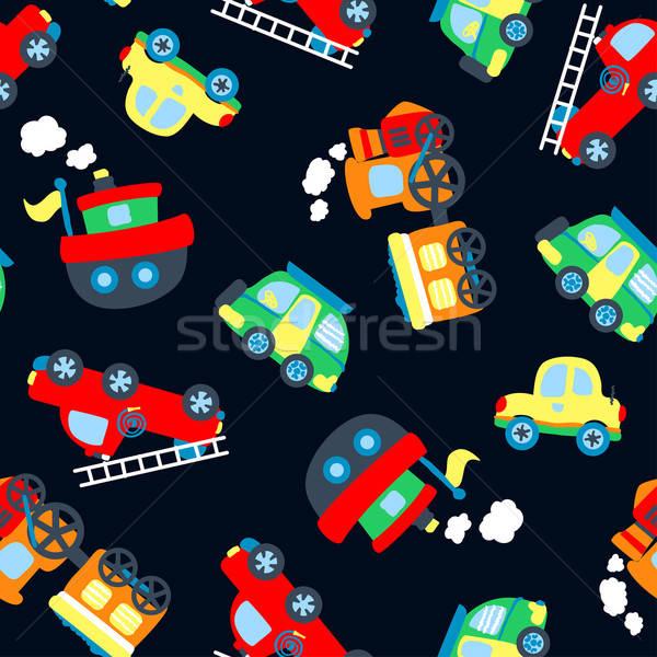 Cute little vehicles in a seamless pattern Stock photo © adamfaheydesigns