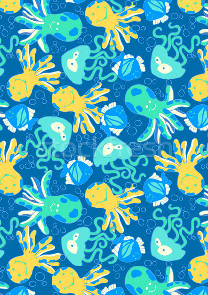 Unterwasser Geschöpfe wiederholen Muster Lächeln Meer Stock foto © adamfaheydesigns