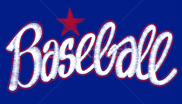 Baseball digitized machine embroidery script with star design Stock photo © adamfaheydesigns