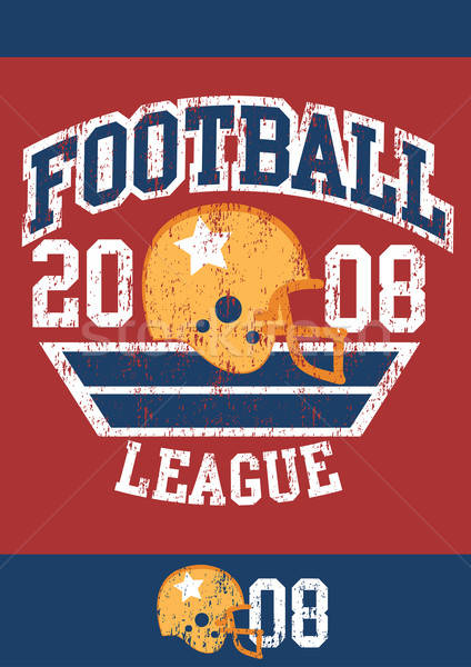 Futball liga poszter sisak kék csillag Stock fotó © adamfaheydesigns