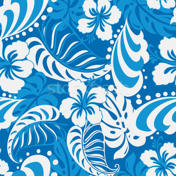 Hibisco abstrato tropical sem costura Foto stock © adamfaheydesigns