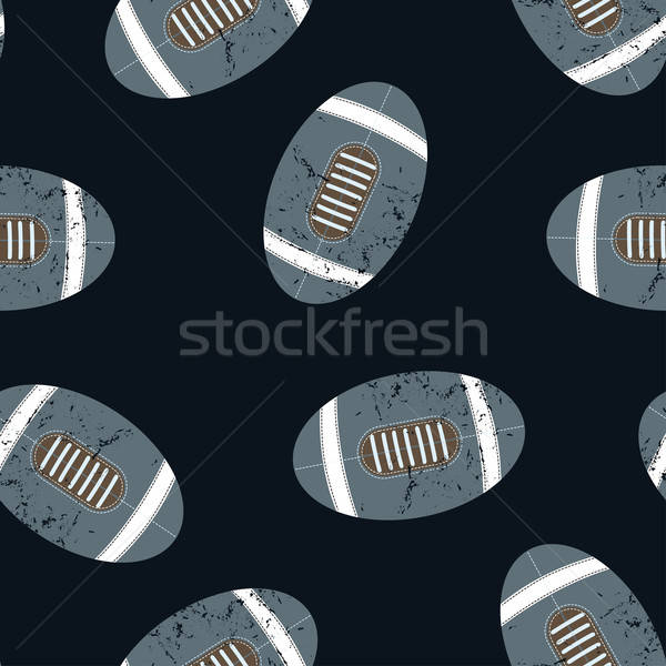 Footballs seamless pattern on a navy background Stock photo © adamfaheydesigns