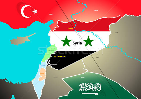 Síria mapa Óleo oleoduto guerra exército Foto stock © adamfaheydesigns