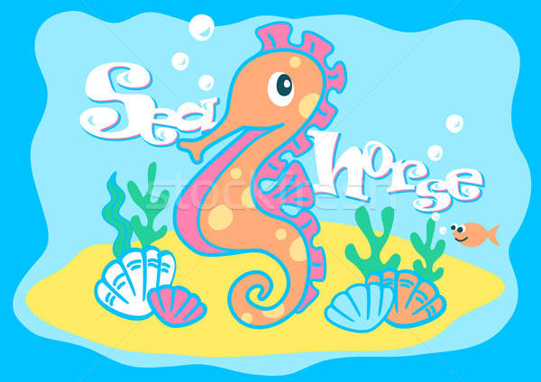 Baby seahorse swimming under the sea Stock photo © adamfaheydesigns