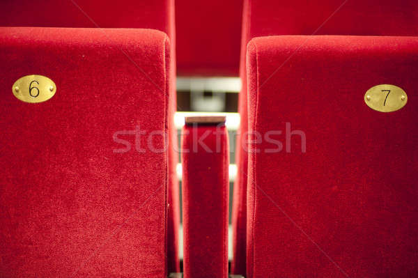 Theater Zeile Stuhl rot Treppe Hintergrund Stock foto © advanbrunschot