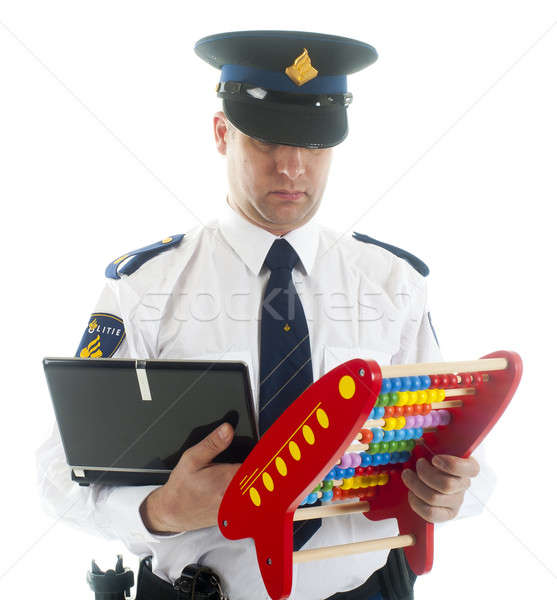 Polizei Auswahl Netbook abacus Mann modernen Stock foto © advanbrunschot