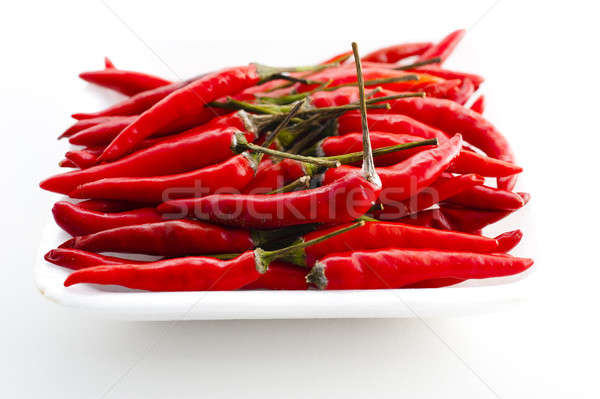 Frischen rot heißen Paprika isoliert weiß Stock foto © advanbrunschot