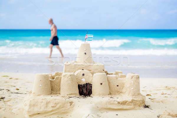 Sandcastle pays pavillon Cuba une [[stock_photo]] © aetb