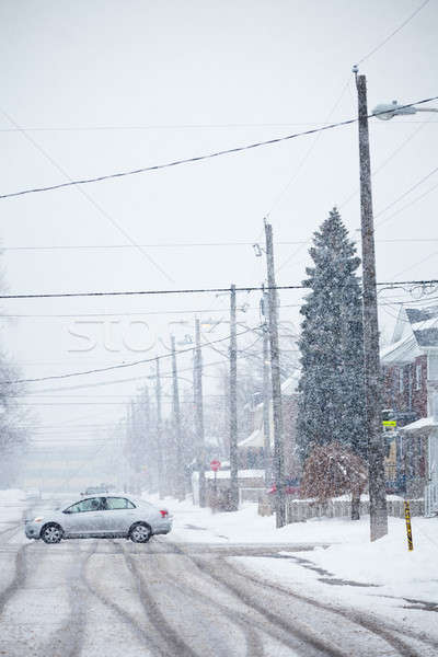 Carretera ruedas coche nieve urbanas color Foto stock © aetb