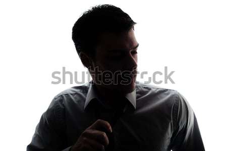 Businessman portrait silhouette wearing a shirt and tie Stock photo © aetb