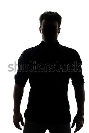 Masculina figura silueta chaleco aislado Foto stock © aetb